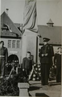 Little Jiří during a commemorative act after the war