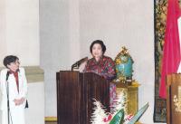 Mrs. Dubovská translates speech from the President of Indonesia II. - 2002