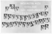 Photo of Sokol members, top right is Vaclav Weizenbauer, there are 11 other men convicted in 1958