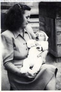 With mum, Nové Zámky 1948