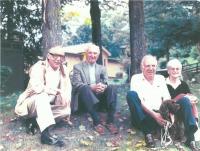 Jan Drabek, his father Jaroslav and brother Jáša with his wife Jill, Vermont, September 1989