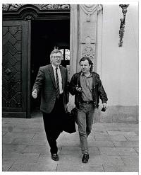 With Václav Klaus at the castle of Koloděje near Prague, 1991