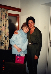 Zdena Kmuníčková and therapist Diana Hok, 1990s