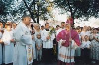 1999 - slavnost v rodné obci Dolní Bojanovice po biskupském svěcení, Petr Esterka vítán v rodné obci