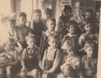 Russian childrengarden in Prague 6, Anastayie Koprivova in the middle row, scond from right 