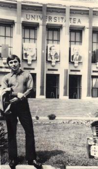 János Kokes, a student at the University of Bucharest, 1974