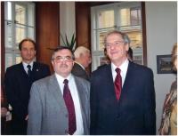 János Kokes with the president of Hungary, Laszlo Solyom, in Prague in 2006