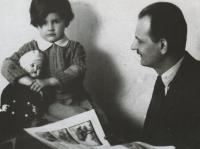 With her father Vilém Nový, 1932