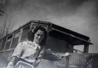 Anita´s mother as a conductor in Kraslicko during WW2