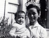 Nhung with her doughter in Podebrady ČSR in 1964