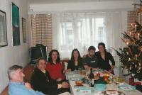 With daughters and relatives at Christmas, Prague, 2001