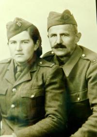 Uncle Josef Širc and cousin Marie Šircova in the Czechoslovak Army Corps