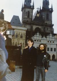 Karel Havelka and Frank Zappa, Prague, January 1990
