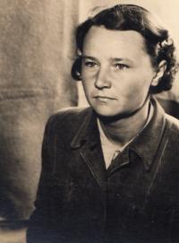 Marie Danešová roz. Haňková, tábor Valka, r. 1950