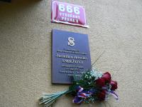 Memorial plaque in memory of Mr. and Ms. Smrž