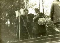 Ivan painting in the open air, with his mother, Prague 1961