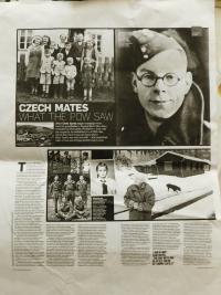 Článek v britských novinách o aglickém zajatci Chrisi Ayresovi, který za války pracoval v zajateckém táboře v Nýznerově