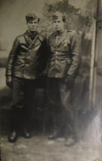Vojtěch Cimbolinec in the army (on the left)