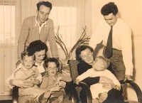 With sons and sister--Israel, 1953