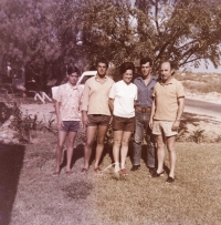 With husband and sons--Michmoret 1971