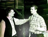 With his father acting in an amateur theatre in a play called The Rainmaker