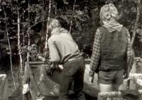 Skauti na táboře v Záblatí 1978