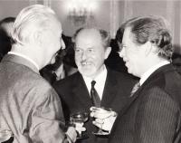 In 1989 with V. Havel and A. Dubcek after the election of Václav Havel a president