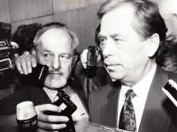 In 1989 with V. Havel after his election as the Czech president