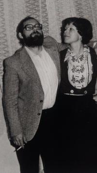 At a party with his wife, Aš 1978