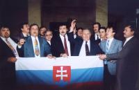 Slovak national party after voting on dissolution of Czechoslovakia