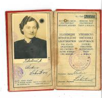 Personal identity card of Antonie Lakotová - Eva Dědková´s mother