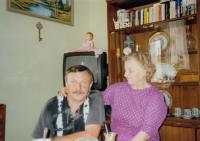 Ondřej Stavinoha with his mother, 1995