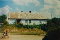 The house of grandparents Václav and Marie Stránský in the village of Bojarka in Volhynia, where they had a shop in 1975