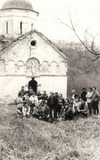 Monastery Staro Hopovo, Fruska Gora, mountaineering tour around 1985-6
