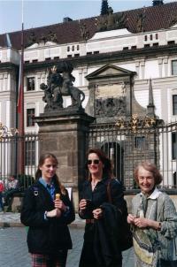 Olička with Kathleen, Prague 1997
