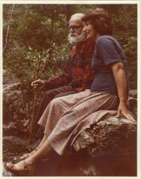 Olga and Miloš Novak, at their cottage at Laurentides, Canada, 1977