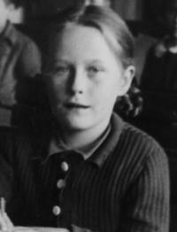 Eva Borková in the first class, 1946