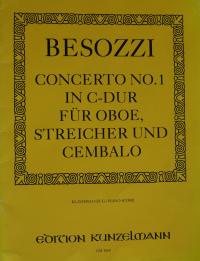 Partitura Carlo Besozzi - koncert č. 1 pro hoboj, housle a cemballo