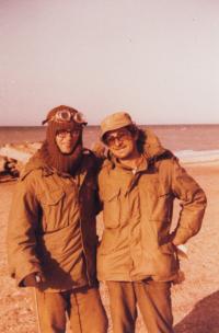 Shaul (right) during the Jom Kipur war, 1973