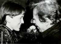 Hana welcoming Václav Havel in Trutnov, 27th January 1990