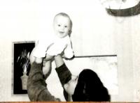 Hana with her son Jan, Vrchlabí 1980