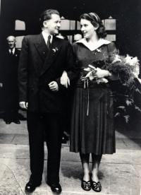Václav Kotek a Eva Beránková, svatba, Praha 24. 8. 1951