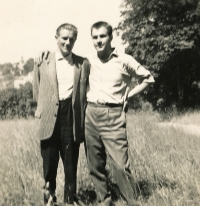 With his brother, Alfréd, in the 1950s