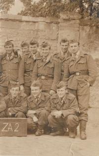 Father with his friends at military service