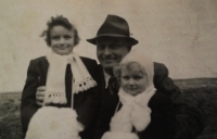 Jarmila and Eva with father Břetislav Roubínek