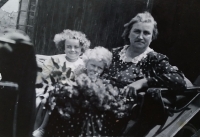 Jarmila and Eva with grandmother Anna Rozlivkova