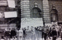 Seznam zrádců u paty radnice, Liberec, srpen 1968