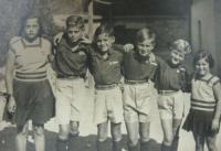 In 1938 (second from the right)