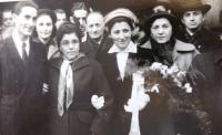 Wedding photograph, Antonín´s mother second from left. Prague November 1952