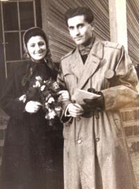 Graduating from school, with wife Alice, Prague 1953